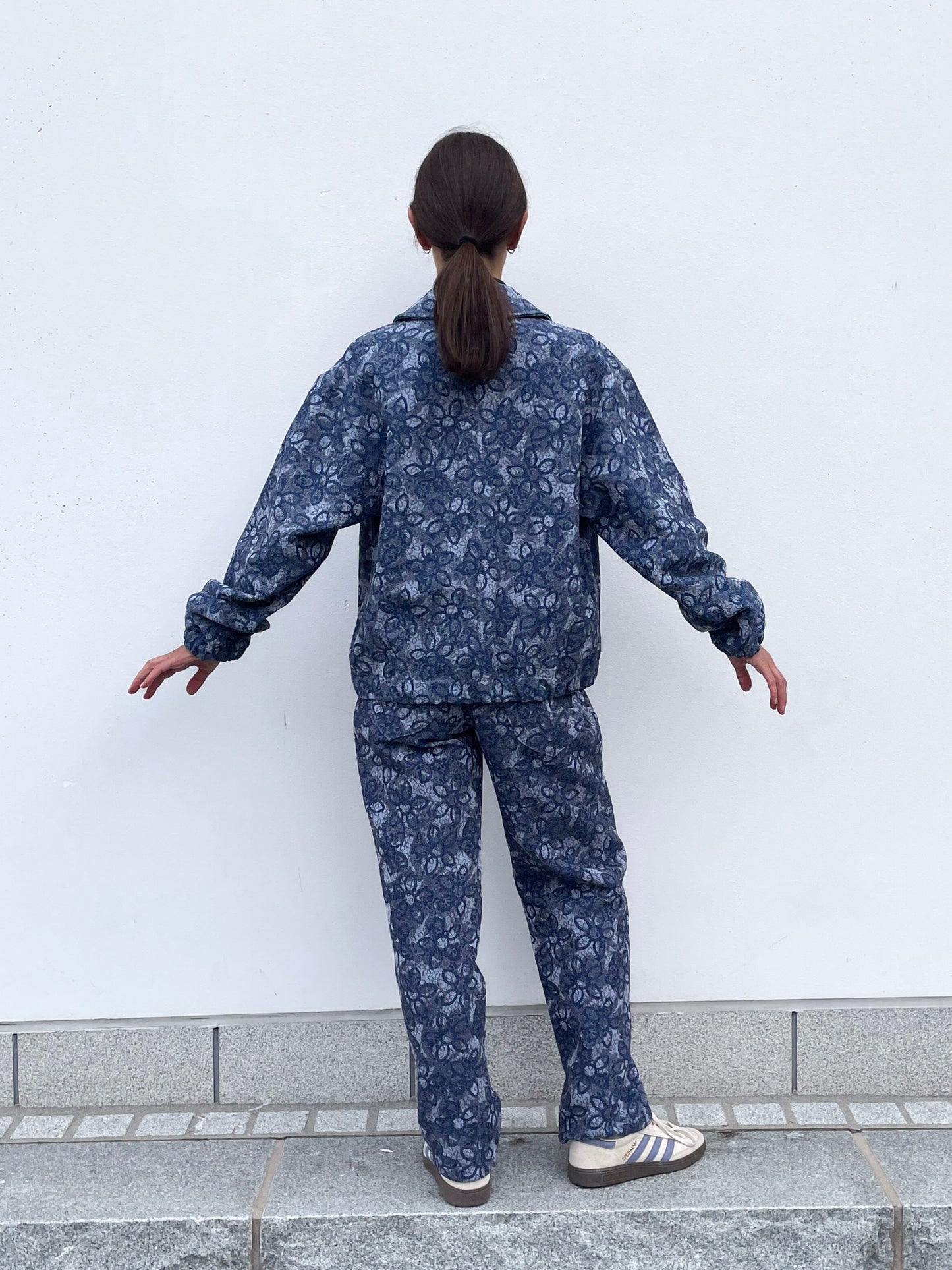 POPPANACHIC Oversized zip-up denim jacket