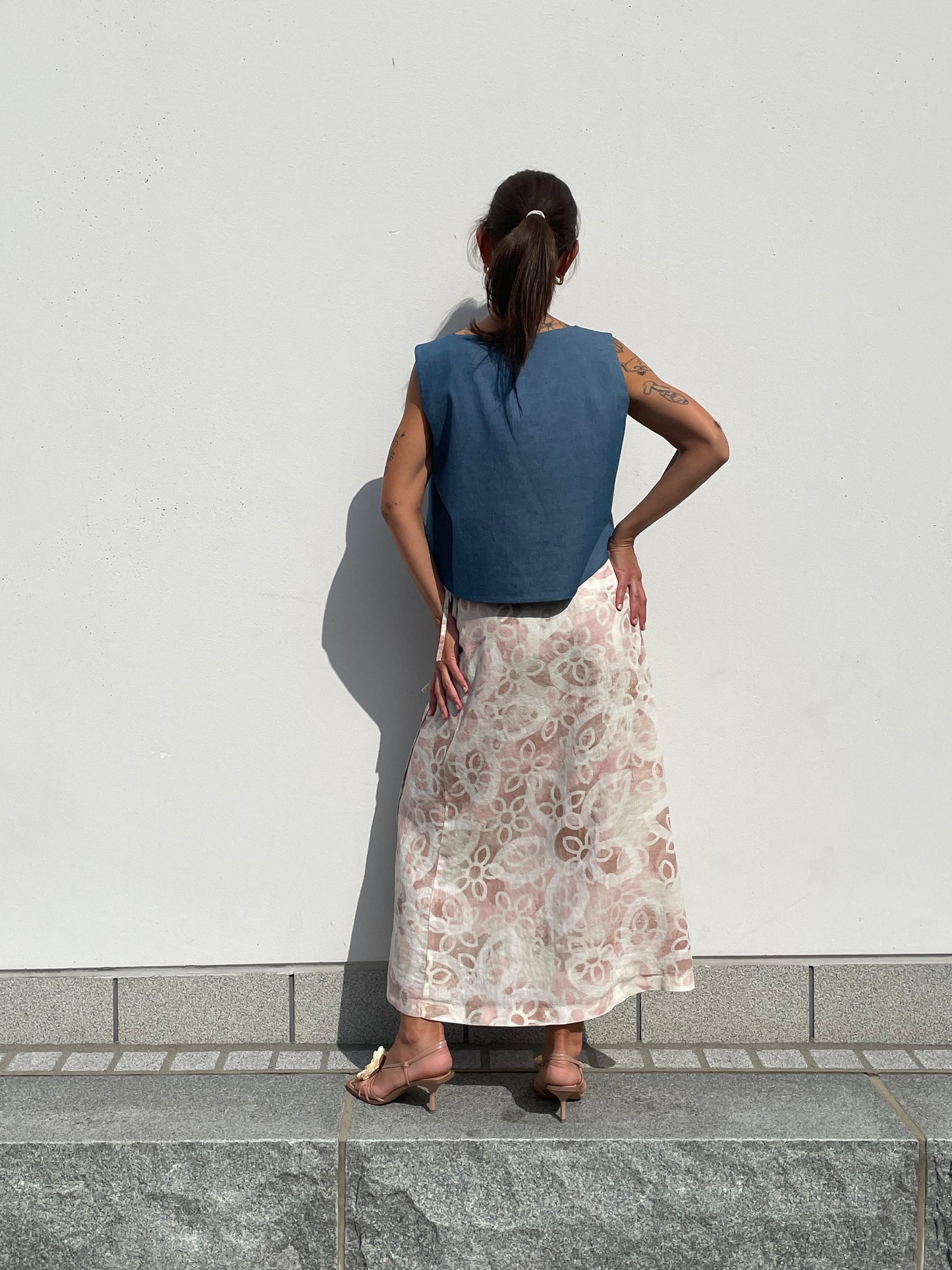 POPPANACHIC Linen wrap maxi skirt