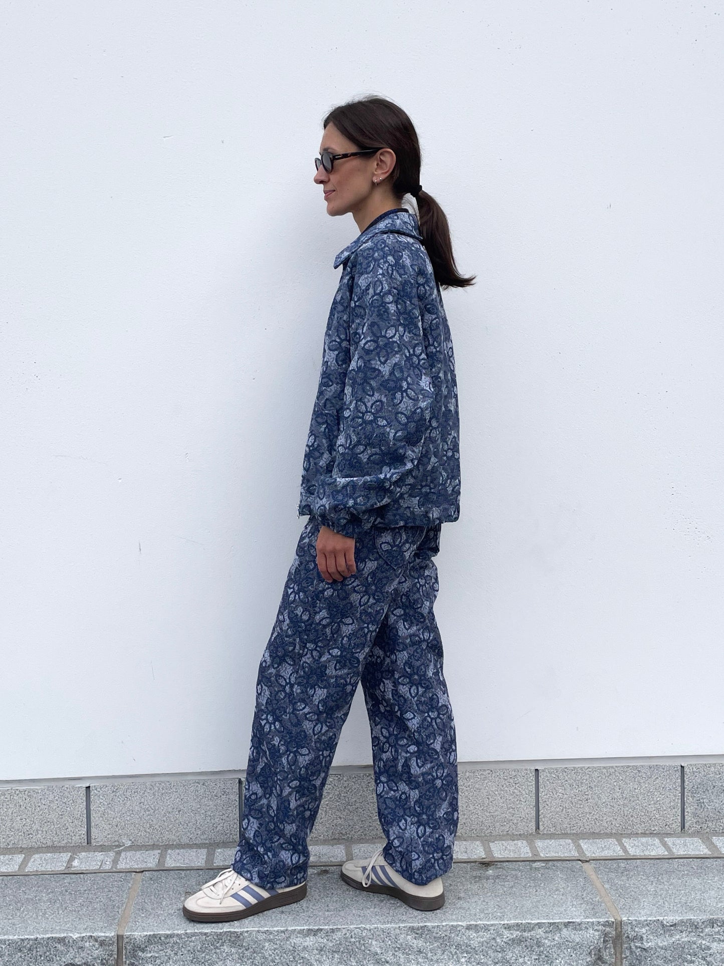POPPANACHIC Oversized zip-up denim jacket