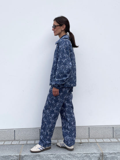 POPPANACHIC Oversized zip-up denim jacket
