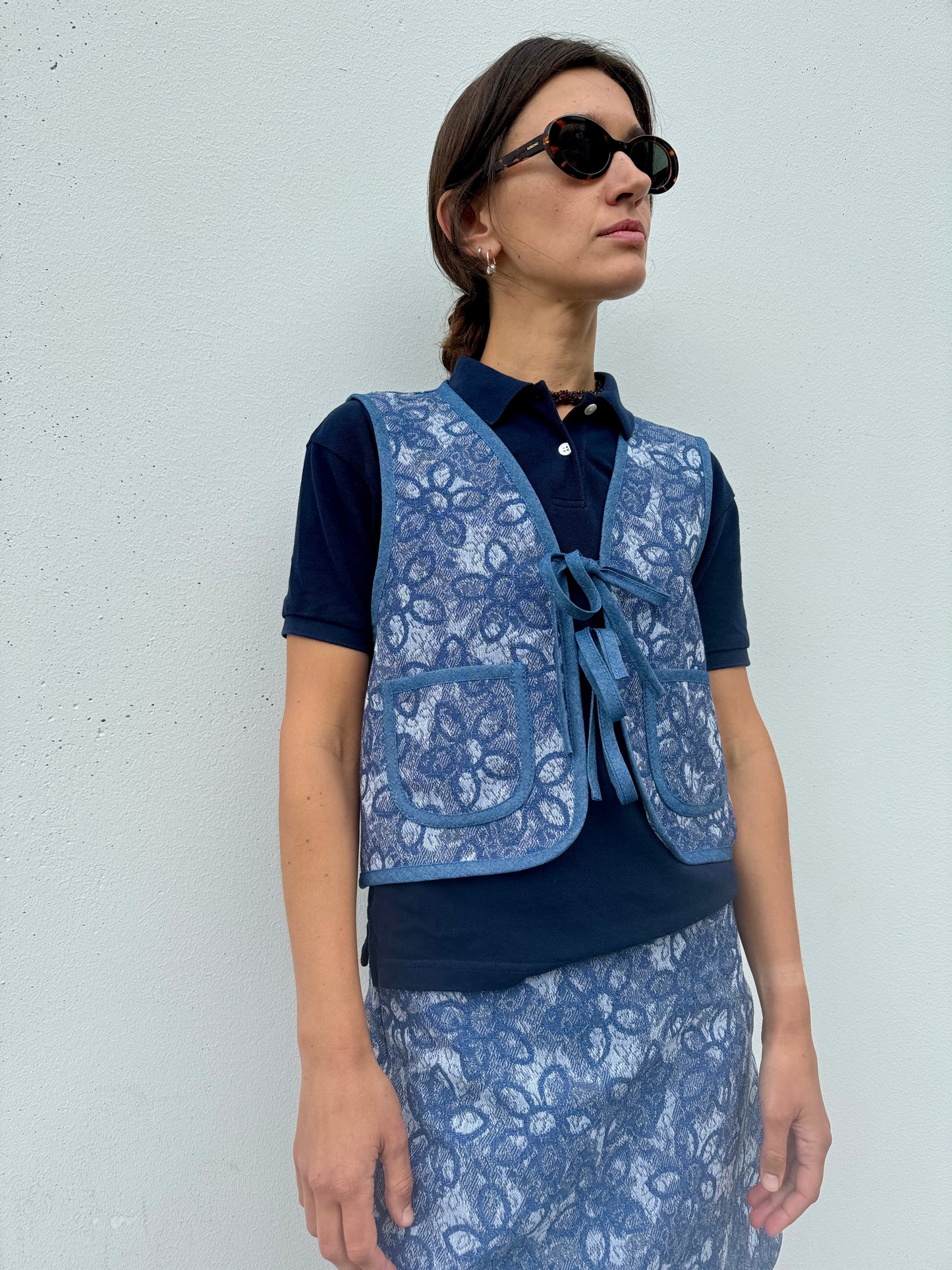 POPPANACHIC Denim bow vest