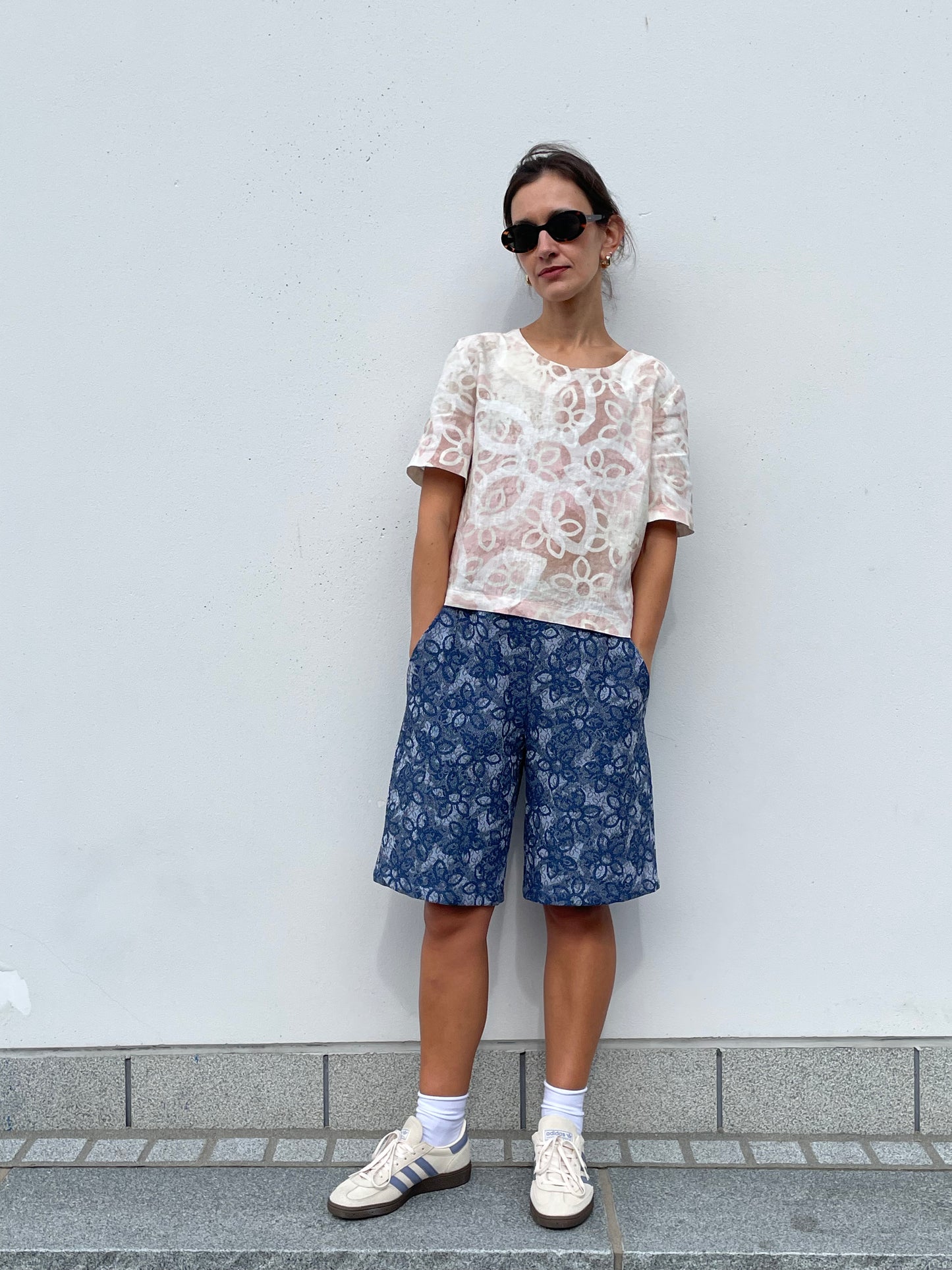 POPPANACHIC Knee-length denim shorts