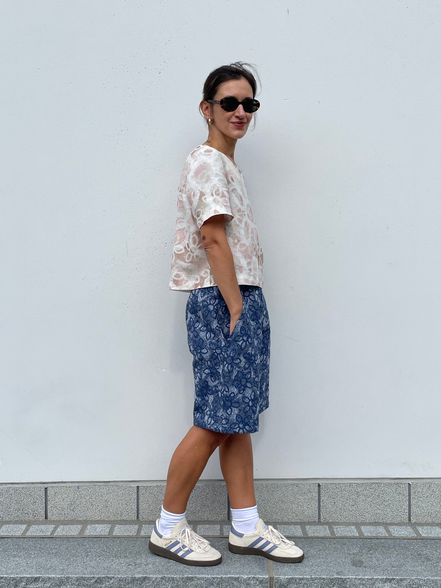 POPPANACHIC Knee-length denim shorts
