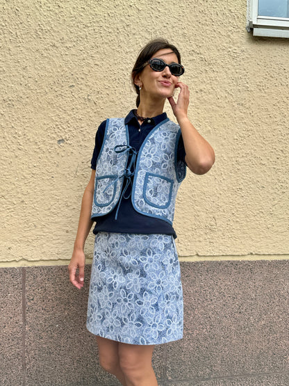 POPPANACHIC Denim bow vest