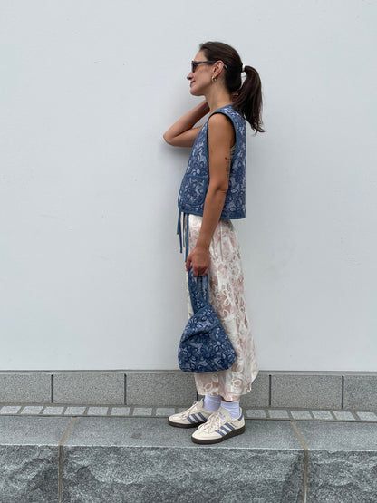 POPPANACHIC Denim bow vest