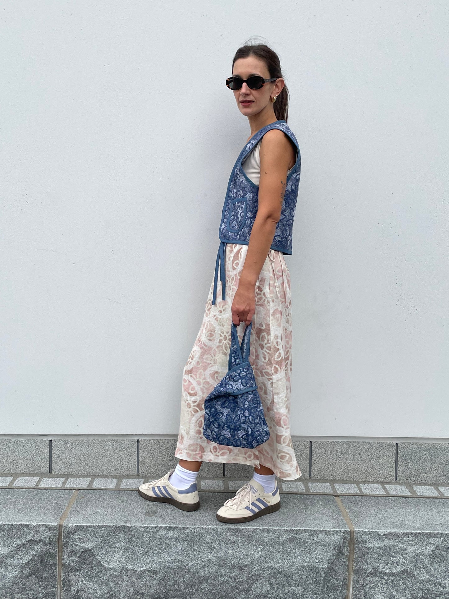 POPPANACHIC Denim bow vest