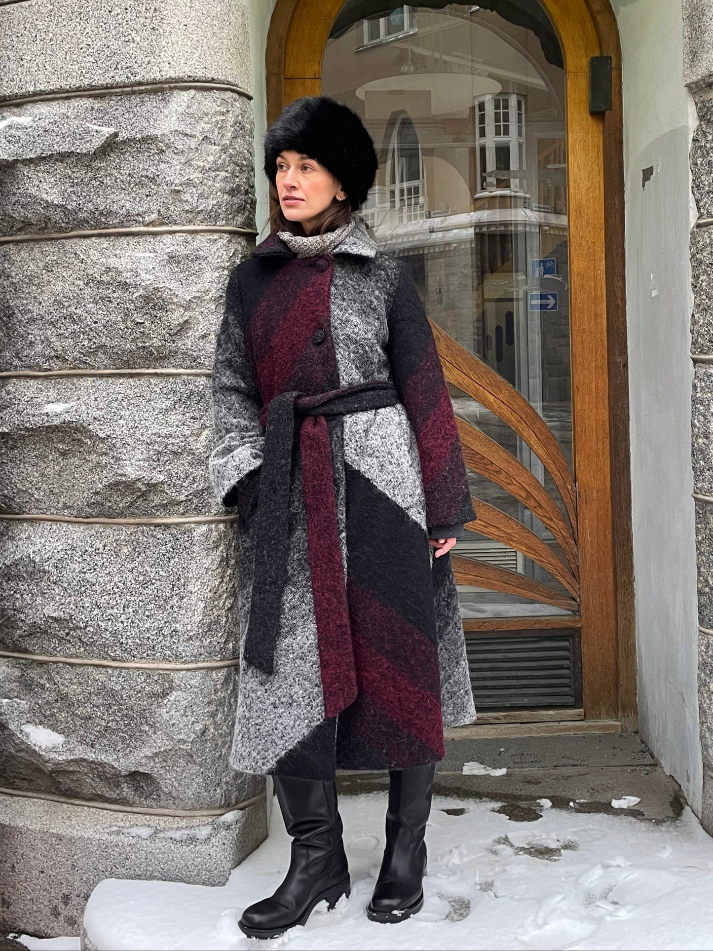 POPPANACHIC Crane wool coat