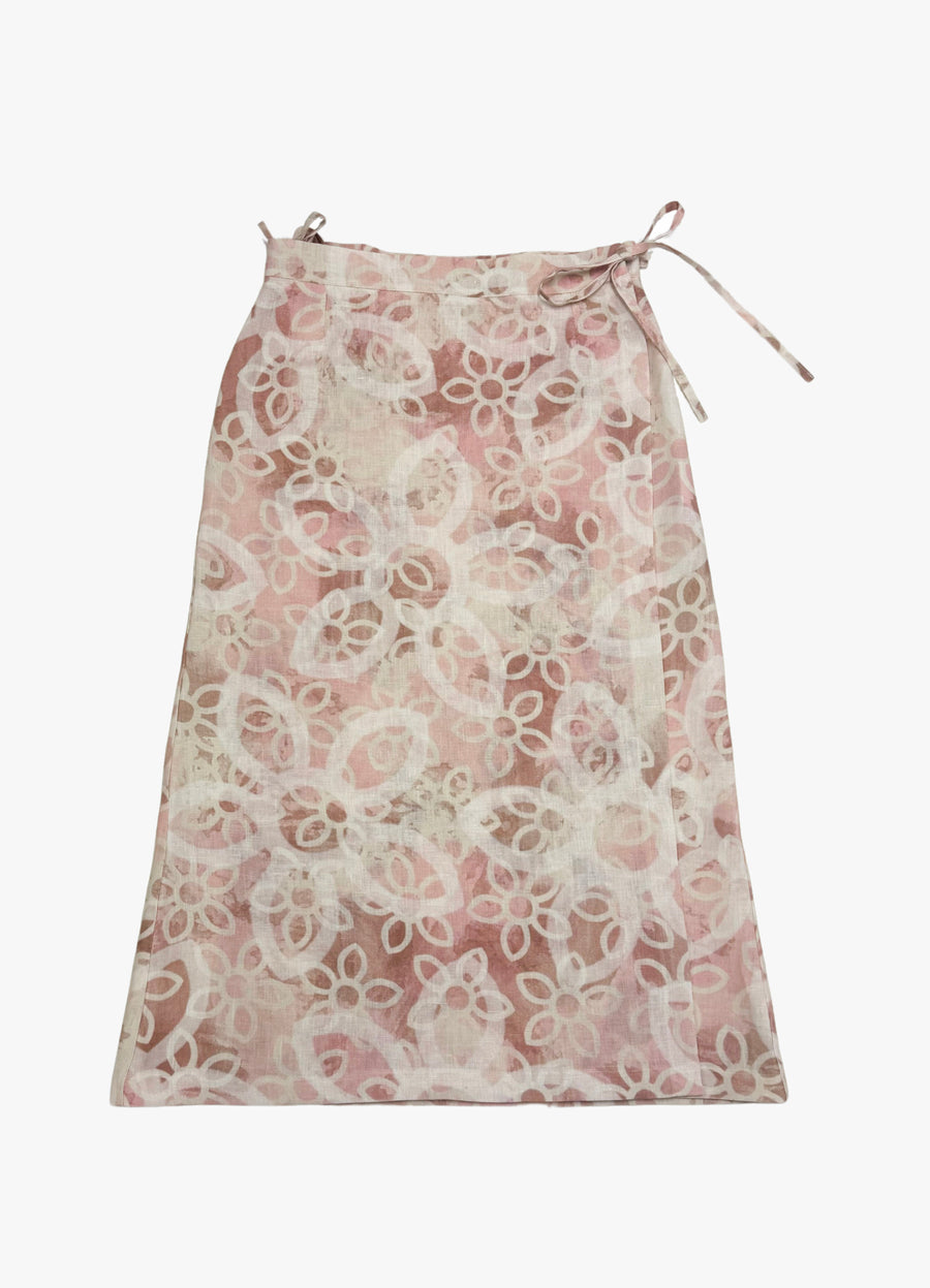 POPPANACHIC Linen wrap maxi skirt