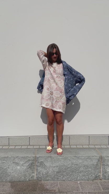 POPPANACHIC Oversized zip-up denim jacket