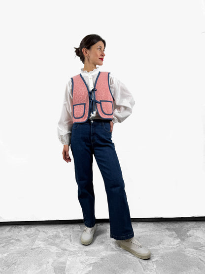 POPPANACHIC Velvet bow vest